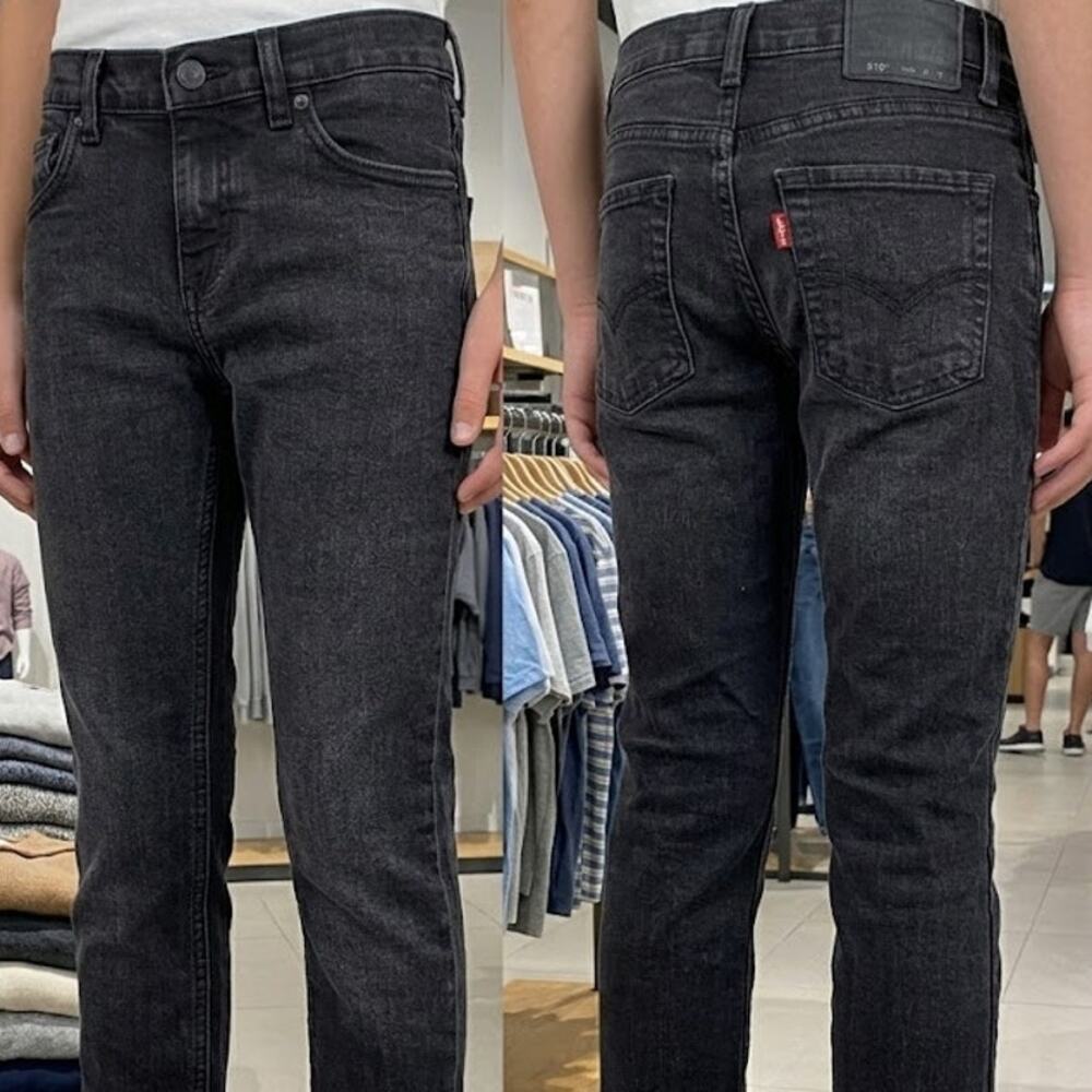 Levi’s 510 Skinny Jeans Boys 14 Reg 27x27 Black Denim Adjustable Waist
